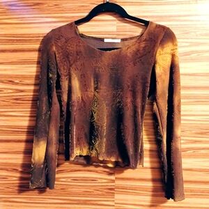 Velvet bell sleeve top